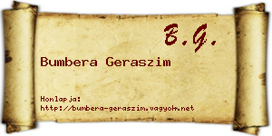 Bumbera Geraszim névjegykártya